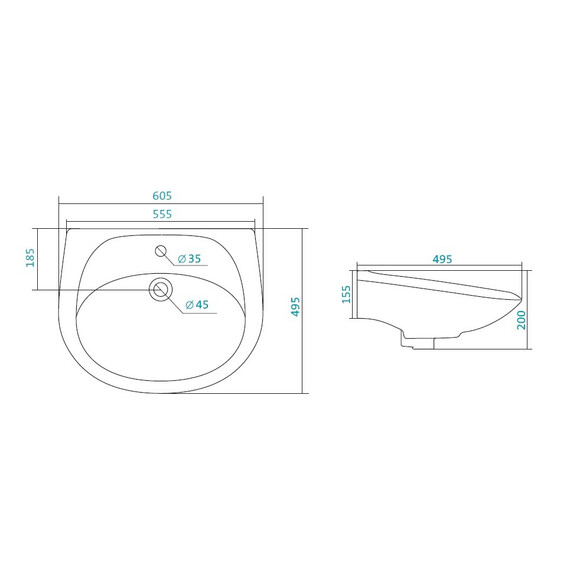 Раковина подвесная Santek Бриз-60 60 см 1.WH11.0.466 - фото 6