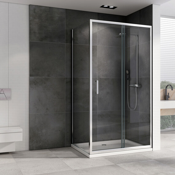 Душевое ограждение Abber Schwarzer Diamant 150х70 см AG301505-S705, хром/прозрачное - фото 2