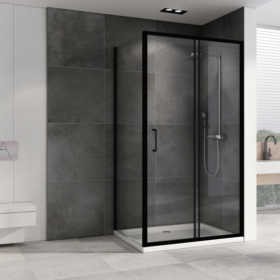 Душевое ограждение Abber Schwarzer Diamant 150х90 см AG30150B5-S90B5, чёрный/прозрачное - фото 2