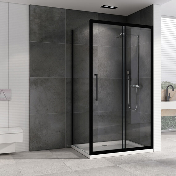 Душевое ограждение Abber Schwarzer Diamant 150х60 см AG30150BH-S60B, чёрный/прозрачное - фото 2