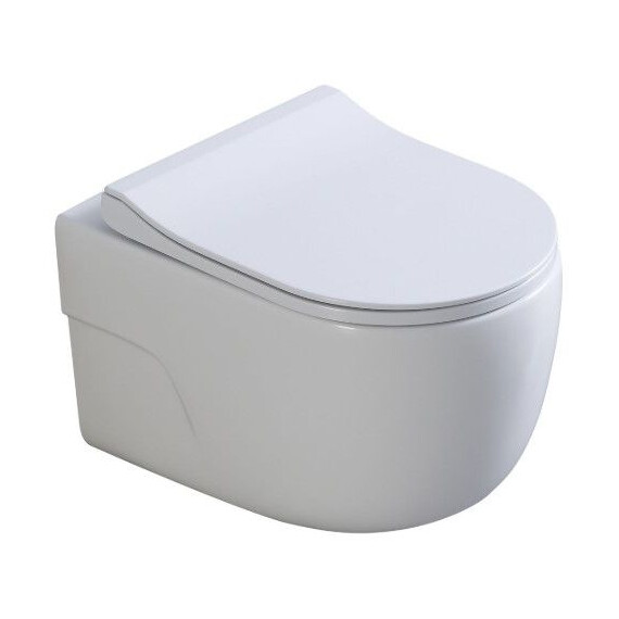 Унитаз подвесной безободковый Art&Max Verona AM012CHRT/SC с тонкой крышкой микролифт - фото 4