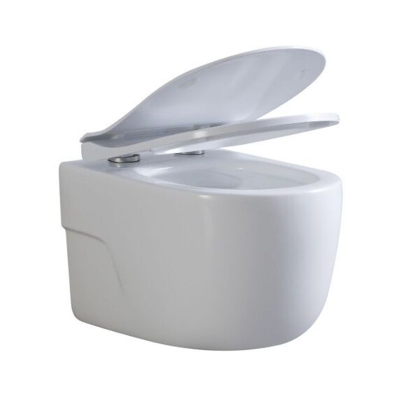 Унитаз подвесной безободковый Art&Max Verona AM012CHRT/SC с тонкой крышкой микролифт - фото 5