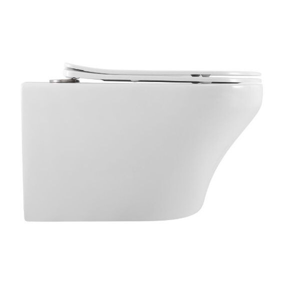 Унитаз подвесной безободковый Art&Max Gina AM218CHR/SC с тонкой крышкой микролифт - фото 3