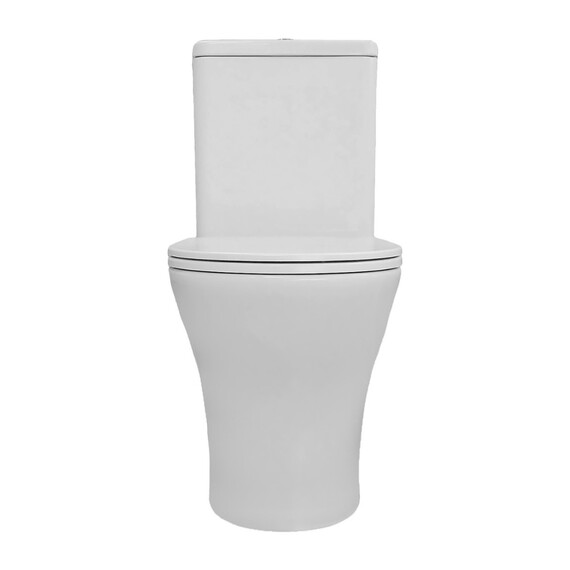 Унитаз-компакт безободковый Azario Amadeo AZ-2801-S с тонкой крышкой микролифт (система смыва Торнадо) - фото 3