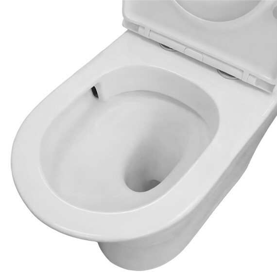 Унитаз-компакт безободковый Azario Amadeo AZ-2801-S с тонкой крышкой микролифт (система смыва Торнадо) - фото 11