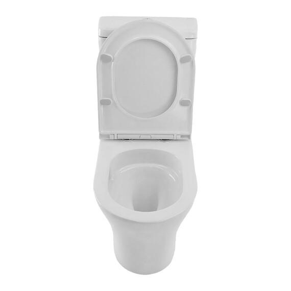 Унитаз-компакт безободковый Azario Amadeo AZ-2801-S с тонкой крышкой микролифт (система смыва Торнадо) - фото 7