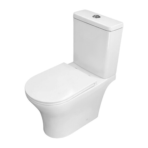 Унитаз-компакт безободковый Azario Amadeo AZ-2801-S с тонкой крышкой микролифт (система смыва Торнадо) - фото 4