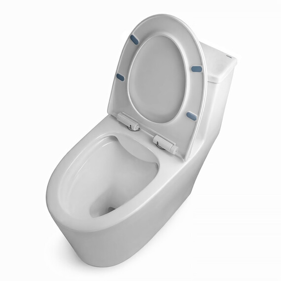 Унитаз-моноблок безободковый Azario Bais AZ-5003 с тонкой крышкой микролифт - фото 11