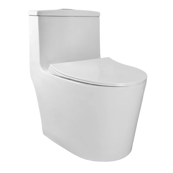 Унитаз-моноблок безободковый Azario Bais AZ-5003 с тонкой крышкой микролифт - фото 