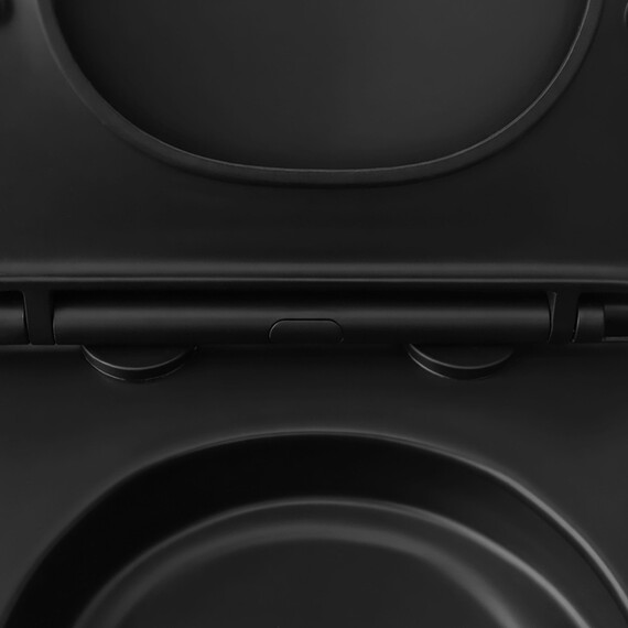 Унитаз подвесной безободковый Azario Ines Black AZ-W03-SB с тонкой крышкой микролифт (система смыва Торнадо) чёрный матовый - фото 3
