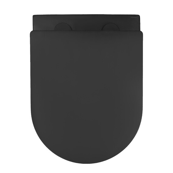 Унитаз подвесной безободковый Azario Ines Black AZ-W03-SB с тонкой крышкой микролифт (система смыва Торнадо) чёрный матовый - фото 8