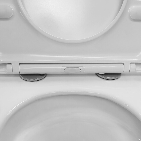 Унитаз подвесной безободковый Azario Ines White AZ-W03-SW с тонкой крышкой микролифт (система смыва Торнадо) - фото 7