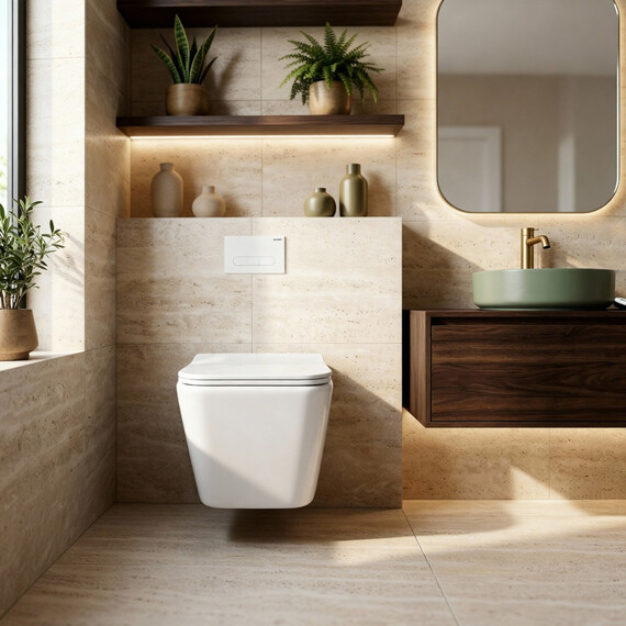 Унитаз подвесной безободковый Azario Dezi White AZ-W05-SW с тонкой крышкой микролифт (система смыва Торнадо) - фото 15