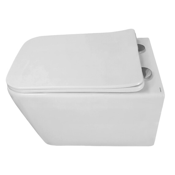 Унитаз подвесной безободковый Azario Dezi White AZ-W05-SW с тонкой крышкой микролифт (система смыва Торнадо) - фото 3