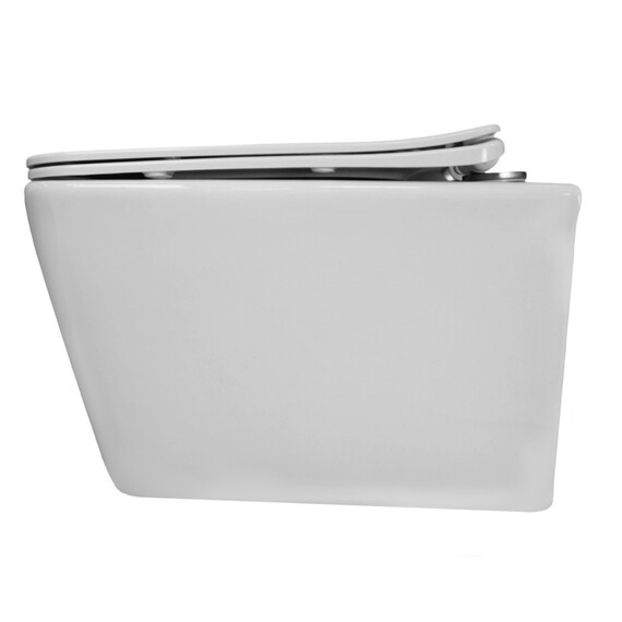 Унитаз подвесной безободковый Azario Dezi White AZ-W05-SW с тонкой крышкой микролифт (система смыва Торнадо) - фото 4