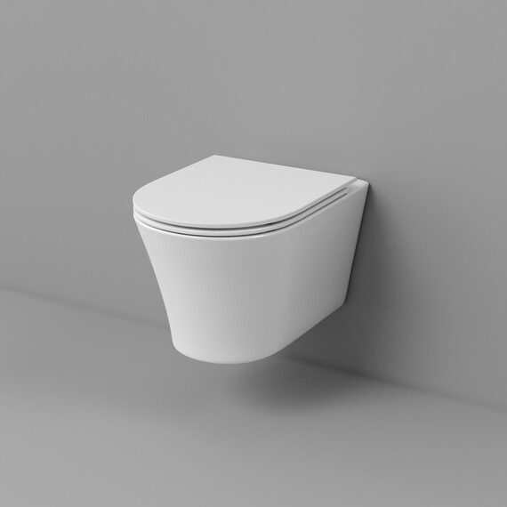 Унитаз подвесной с ультратонким ободком Grossman Thin Rim GR-5604SQ с тонкой крышкой микролифт (Система смыва торнадо) - фото 9