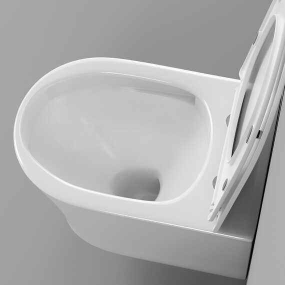 Унитаз подвесной с ультратонким ободком Grossman Thin Rim GR-5604SQ с тонкой крышкой микролифт (Система смыва торнадо) - фото 10