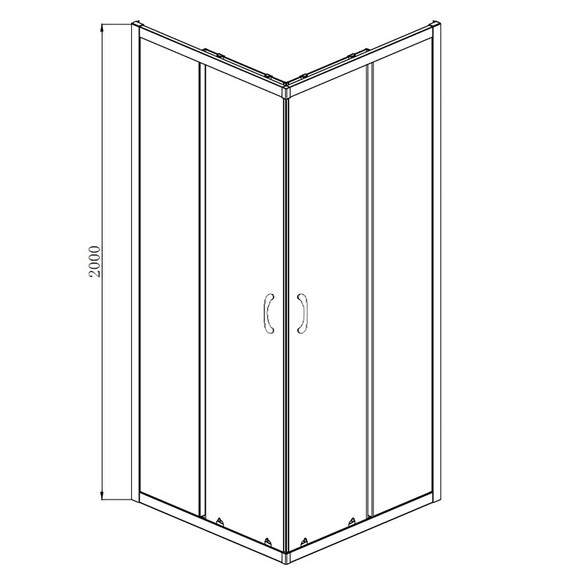 Душевое ограждение Azario Milton 100х100 см AZ-ND1142 1000 Black, черный/прозрачное - фото 3