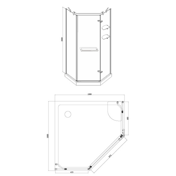 Душевое ограждение Azario Montreal AZ-NWG3231 100х100 см (стекло 8 мм) золото/прозрачное - фото 3