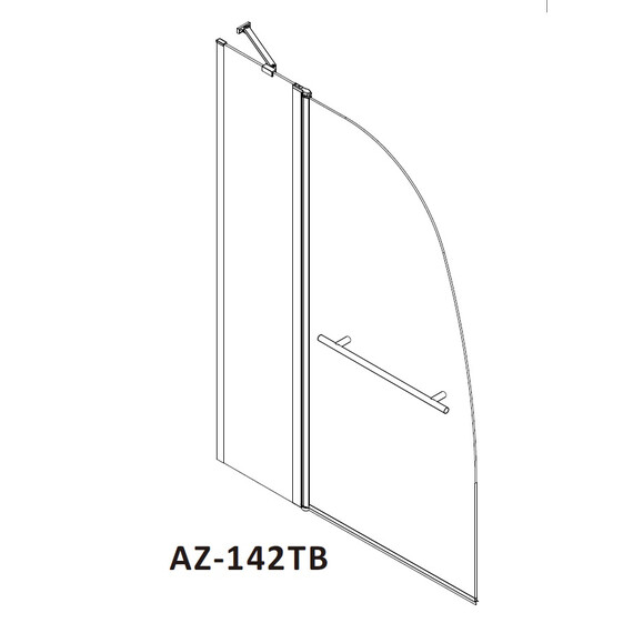 Шторка для ванны AZARIO AZ-142TB 100х140 см, хром/прозрачное - фото 6