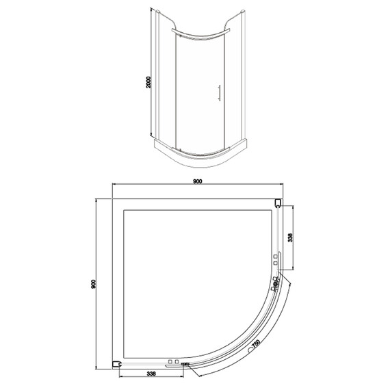 Душевое ограждение Azario Edmonton 90х90 см AZ-NNC2231 900 (стекло 8 мм) хром/прозрачное - фото 4