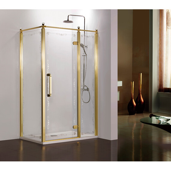Душевое ограждение Azario Ontario AZ-NBB1231-R 120х90 см, золото/прозрачное/узор - фото 2