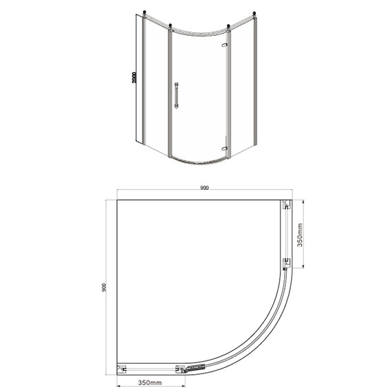 Душевое ограждение Azario Ontario AZ-NBB2231-L 90х90 см (стекло 8 мм) золото/прозрачное - фото 3