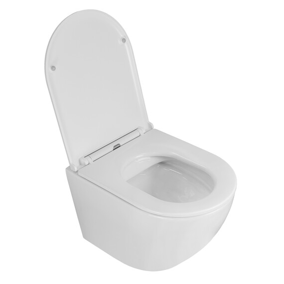 Унитаз подвесной безободковый Azario Grado AZ-0046-N с тонкой крышкой микролифт, Цвет производителя: белый - фото 3