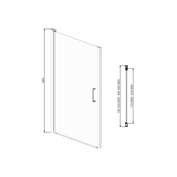 Душевая дверь Azario Alberta 80 см AZ-NK6211 800, хром/прозрачное - фото 3