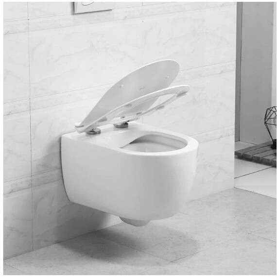 Унитаз подвесной безободковый Art&Max Bologna AM211CHR/AM211SC с крышкой микролифт - фото 8