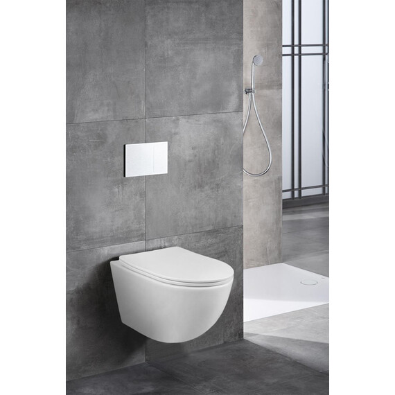 Инсталляция с подвесным унитазом комплект: Grohe Rapid SL 38772001 с подвесным безободковым унитазом Azario Trevi AZ-0093UQ3 TORNADO сиденье микролифт, крепление, кнопка смыва хром - фото 4