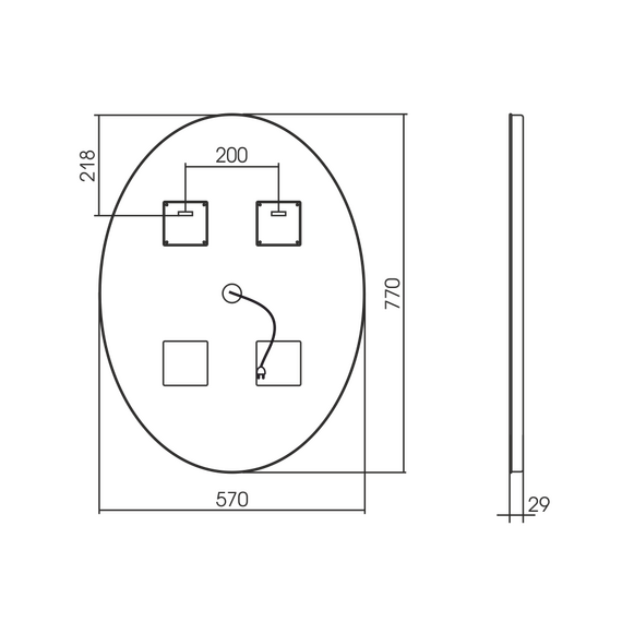 Зеркало Azario Италия Led 57 см (с подсветкой и сенсорным выключателем) - фото 9