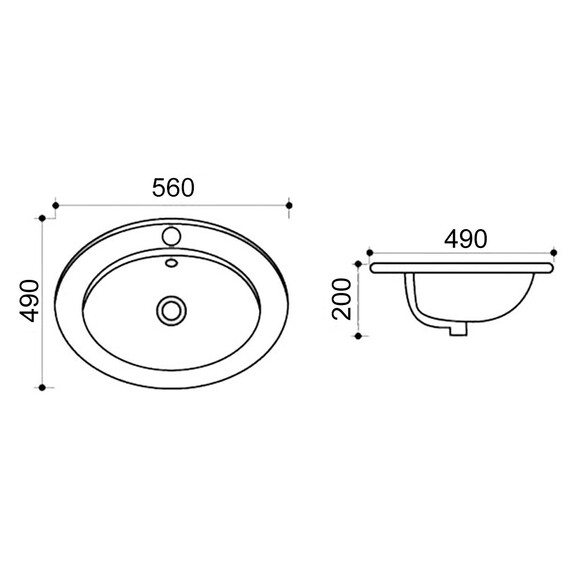 Раковина врезная на столешницу Azario Trend 56 см AZ-T808 - фото 3