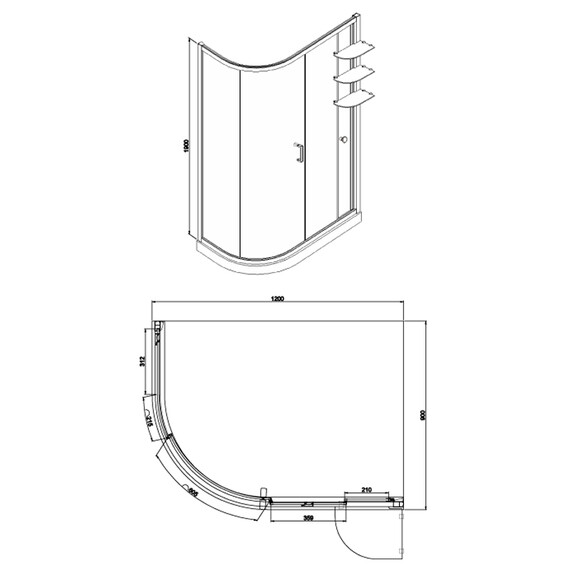 Душевое ограждение Azario Victoria AZ-NNQ2131-1-L 120х90 см (стекло 8 мм) хром/прозрачное - фото 3