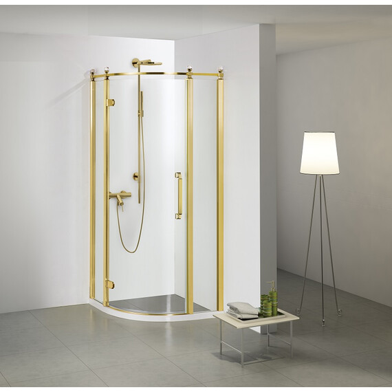 Душевое ограждение Azario Ontario AZ-NBB2231-L 90х90 см (стекло 8 мм) золото/прозрачное - фото 2