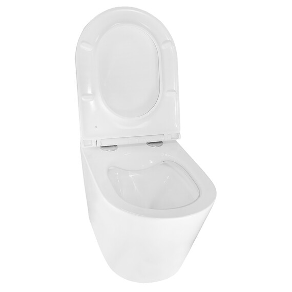 Унитаз подвесной безободковый Azario Teramo 0053 с крышкой микролифт, Цвет производителя: белый - фото 4