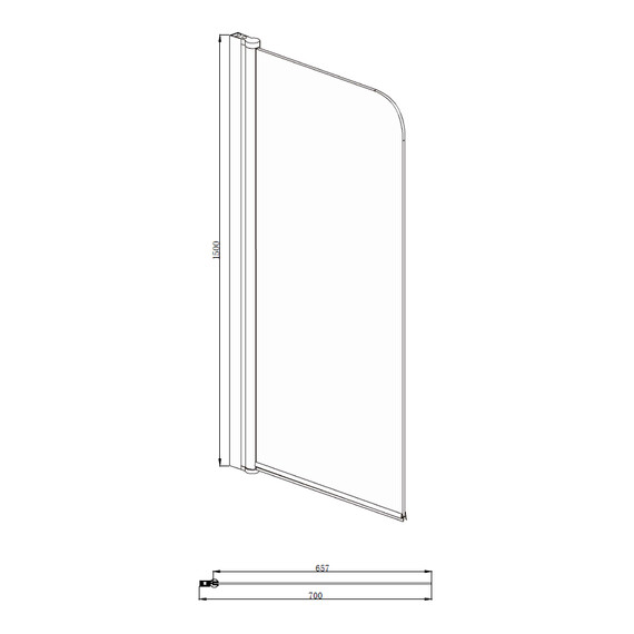 Шторка для ванны Azario Merrit 70х150 см NF6211, хром/прозрачное - фото 3