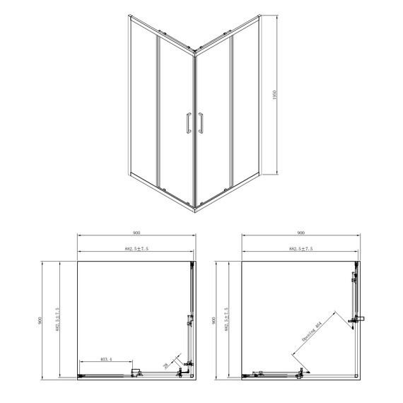 Душевое ограждение AZARIO AZ-131 S 90х90 см, хром/прозрачное - фото 5