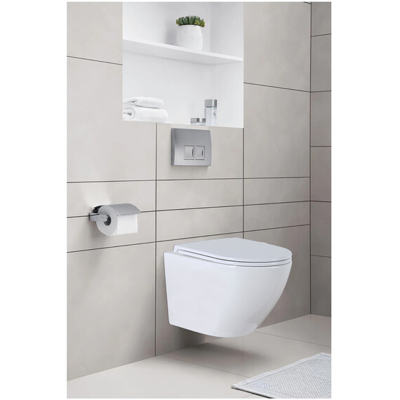 Унитаз подвесной безободковый Azario Grado AZ-0046-N с тонкой крышкой микролифт, Цвет производителя: белый - фото 22