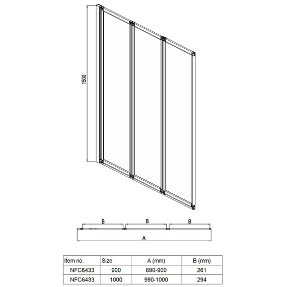 Шторка для ванны Azario Preston 90x150 см NFC6433, хром/прозрачное - фото 4