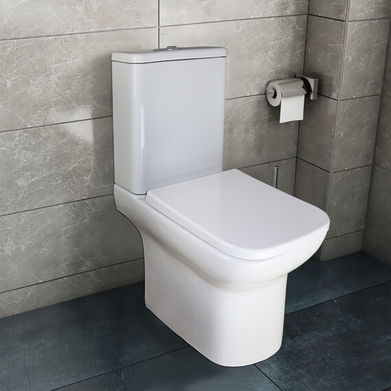 Унитаз-компакт безободковый Azario Alba AZ-8323 с крышкой дюропласт - фото 15