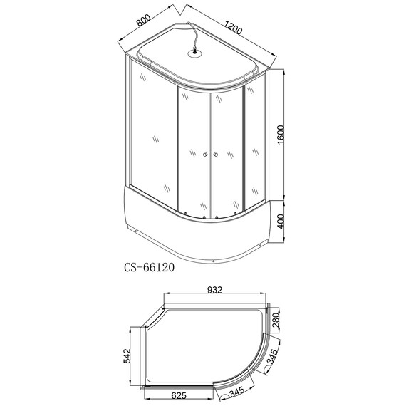Душевая кабина Loranto CS-66120L G 120х80 см, хром/прозрачное - фото 3