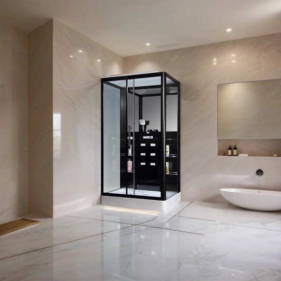 Гидробокс LORANTO CS 127-3A 120х90 L, хром/прозрачное - фото 3