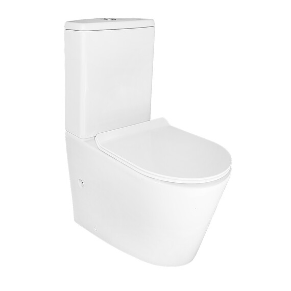 Унитаз-компакт безободковый Azario Vetro AZ-2149 с крышкой микролифт, Цвет производителя: белый - фото 2