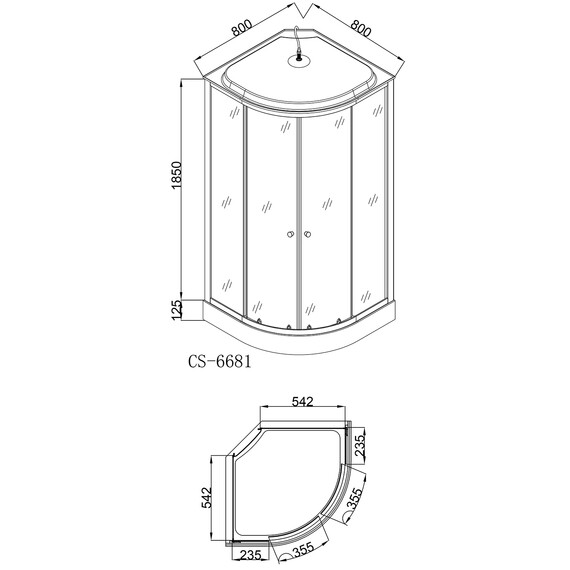 Душевая кабина Loranto CS-6681F 80х80 см, хром/матовое - фото 3