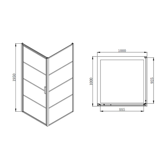 Душевое ограждение Azario Richmond 100х100 см AZNAG12211000, черный/прозрачное - фото 4