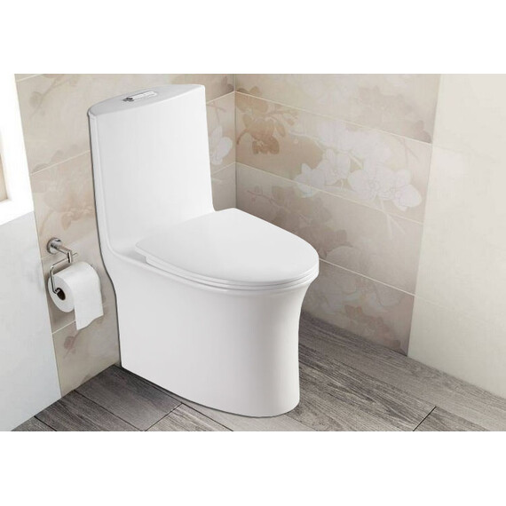 Унитаз-моноблок безободковый Azario Luna AZ-1037 с крышкой микролифт - фото 17