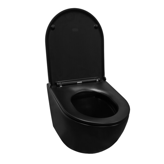 Унитаз подвесной безободковый Azario Grado AZ-0046N-MB с крышкой микролифт, чёрный матовый, Цвет производителя: чёрный матовый - фото 3