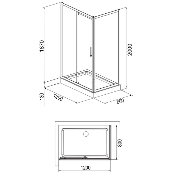 Душевое ограждение Loranto 120x80 см CS-6128C 120, хром/прозрачное - фото 3