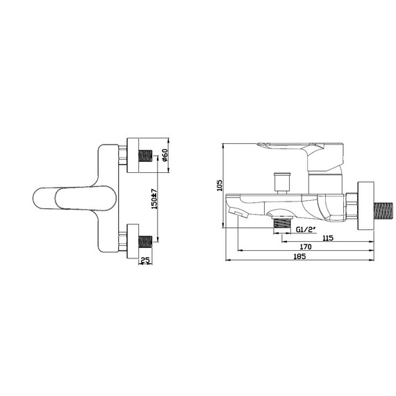 Смеситель для ванны Azario Leya AZ-15920501 - фото 2
